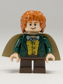 LEGO® Minifigure - The Hobbit & The Lord of the Rings - Meriadoc Brandybuck (Merry) - Dark Green Jacket, Dark Orange Hair - lor016