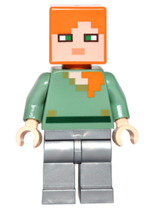 LEGO® Minifigure - Minecraft® - Alex - Flat Silver Legs - min026