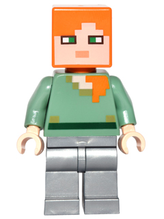 LEGO® Minifigure - Minecraft® - Alex - Flat Silver Legs - min026