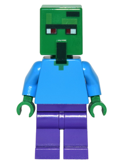 LEGO® Minifigure - Minecraft® - Zombie Villager - Dark Azure Torso - min030