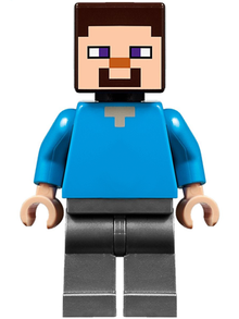 LEGO® Minifigure - Minecraft® - Steve (Light Nougat) - Flat Silver Legs - min048