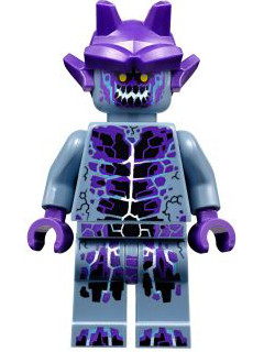 LEGO® Minifigure - Nexo Knights - Stone Stomper, Fully Cracked Open Chest and Legs, Open Mouth, Dark Purple Gargoyle Horns - nex072