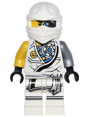 LEGO® Minifigure - NINJAGO® - Zane (Tournament Robe) - Tournament of Elements, Battle Damage - njo0228