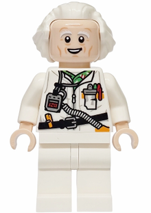 LEGO® Minifigure - Back to the Future - Doc Brown - Long Hair, Tool Belt - sc139