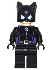 LEGO® Minifigure - DC Super Heroes™ - Catwoman™ - Black Suit with Dark Purple Trim, Dark Purple Lips - sh0006