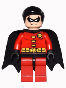 LEGO® Minifigure - Super Heroes - Robin (Dark Grey / Charcoal Cape) - sh0011