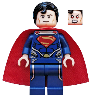 LEGO® Minifigure - Super Heroes : Man of Steel - Superman - Dark Blue Suit, Starched Fabric Cape - sh0077