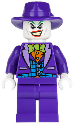 LEGO® Minifigure - Super Heroes : Batman II - The Joker - Medium Azure Vest, Lime Bow Tie, Dark Purple Fedora - sh0094