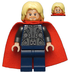 LEGO® Minifigure - Super Heroes: Avengers Age of Ultron - Thor - Spongy Cape, Dark Blue Legs - sh0170