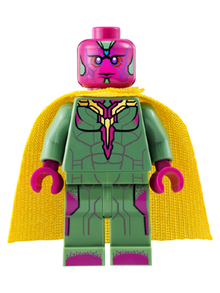 LEGO® Minifigure - Super Heroes: Avengers Age of Ultron - Vision - Sand Green, Dark Azure Spot on Forehead - sh0178