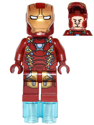 LEGO® Minifigure - Super Heroes: Captain America Civil War - Iron Man - Mark 46 Armor, Small Helmet Visor, Foot Repulsors - sh0254