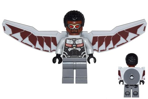 LEGO® Minifigure - Falcon - Light Bluish Gray and Dark Red Wings - Super Heroes - Captain America Civil War - sh0261
