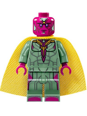 LEGO® Minifigure - Super Heroes : Captain America Civil War - Vision - Sand Green, Yellow Spot on Forehead - sh0303