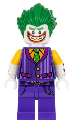 LEGO® Minifigure - The LEGO Batman Movie - The Joker - Striped Vest, Shirtsleeves, Smile with Pointed Teeth Grin - sh0447