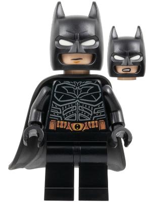 LEGO® Minifigure - Super Heroes - The Dark Knight Trilogy - Batman - Black Suit with Copper Belt, Cowl with White Eyes, Flexible Rubber Cape - sh1021