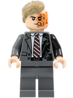 LEGO® Minifigure - Super Heroes - The Dark Knight Trilogy - Two-Face - Dark Bluish Gray Suit, Dark Tan Hair - sh1023
