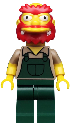 LEGO® Minifigure - The Simpsons CMF Series - Groundskeeper Willie includes stand and accesories - sim039