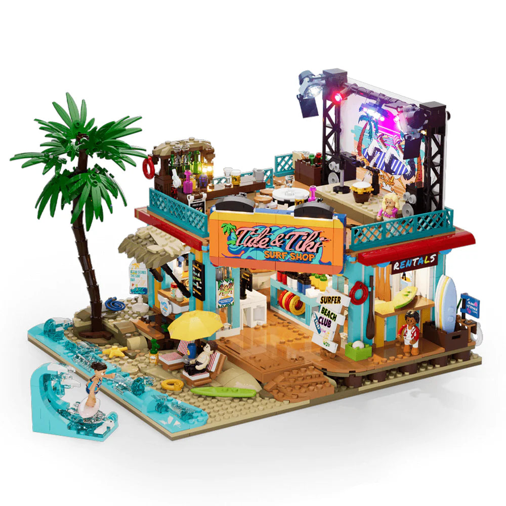 Lumibricks® Surf Shop Coast Club — Modular Building with LED Lights — 20004 — 1752 Piece Building Set