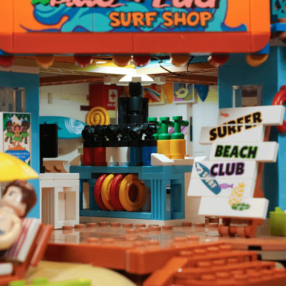 Lumibricks® Surf Shop Coast Club — Modular Building with LED Lights — 20004 — 1752 Piece Building Set