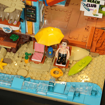 Lumibricks® Surf Shop Coast Club — Modular Building with LED Lights — 20004 — 1752 Piece Building Set