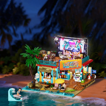 Lumibricks® Surf Shop Coast Club — Modular Building with LED Lights — 20004 — 1752 Piece Building Set