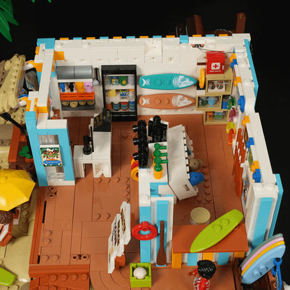 Lumibricks® Surf Shop Coast Club — Modular Building with LED Lights — 20004 — 1752 Piece Building Set