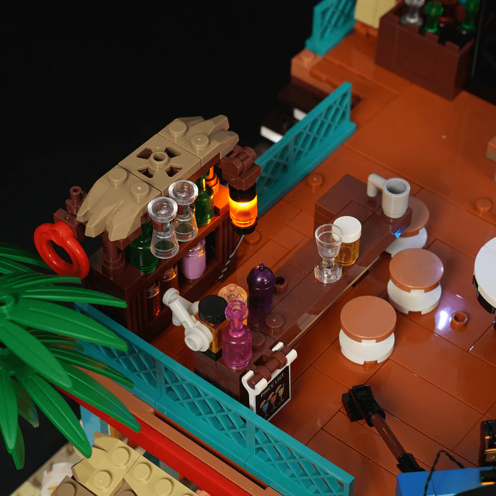 Lumibricks® Surf Shop Coast Club — Modular Building with LED Lights — 20004 — 1752 Piece Building Set