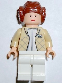 LEGO® Minifigure - Star Wars Episode 4/5/6 - Princess Leia - Hoth Outfit, Tan Jacket, Textured Hair with Buns - sw0113