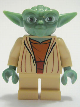 LEGO® Minifigure - Star Wars - Yoda - Clone Wars, Light Bluish Gray Hair - sw0219