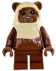 LEGO® Minifigure - Star Wars Episode 4/5/6 - Paploo (Ewok) - Reddish Brown Head with Tan Hood Pattern - sw0238