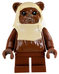 LEGO® Minifigure - Star Wars Episode 4/5/6 - Paploo (Ewok) - Reddish Brown Head with Tan Hood Pattern - sw0238