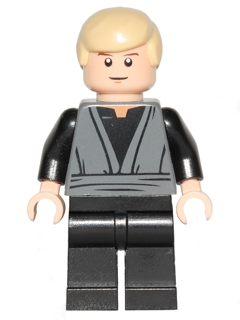 LEGO® Minifigure - Star Wars : Episode 4/5/6 - Luke Skywalker (Dark Bluish Gray Jedi Robe) - sw0395