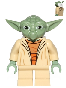 LEGO® Minifigure - Star Wars : The Clone Wars - Yoda - Clone Wars, White Hair, Torso with Back Print - sw0446