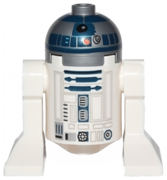LEGO® Minifigure - Star Wars - Astromech Droid, R2-D2 - Flat Silver Head, Red Dots and Small Receptor - sw0527