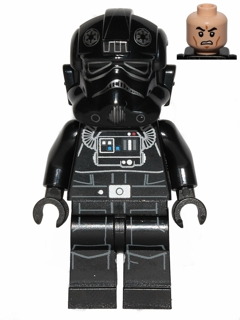 LEGO® Minifigure - Star Wars Episode 4/5/6 - Imperial TIE Fighter Pilot, Light Nougat Head, Scowl, Silver Insignia on Helmet - sw0543