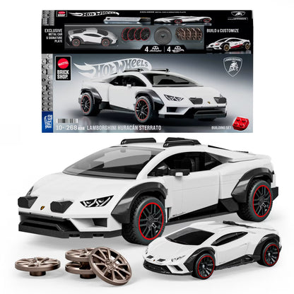 MATTEL BRICK SHOP™ Hot Wheels® Lamborghini Huracán Sterrato - 1:32 Scale - 268 Piece Building Set - JHG75